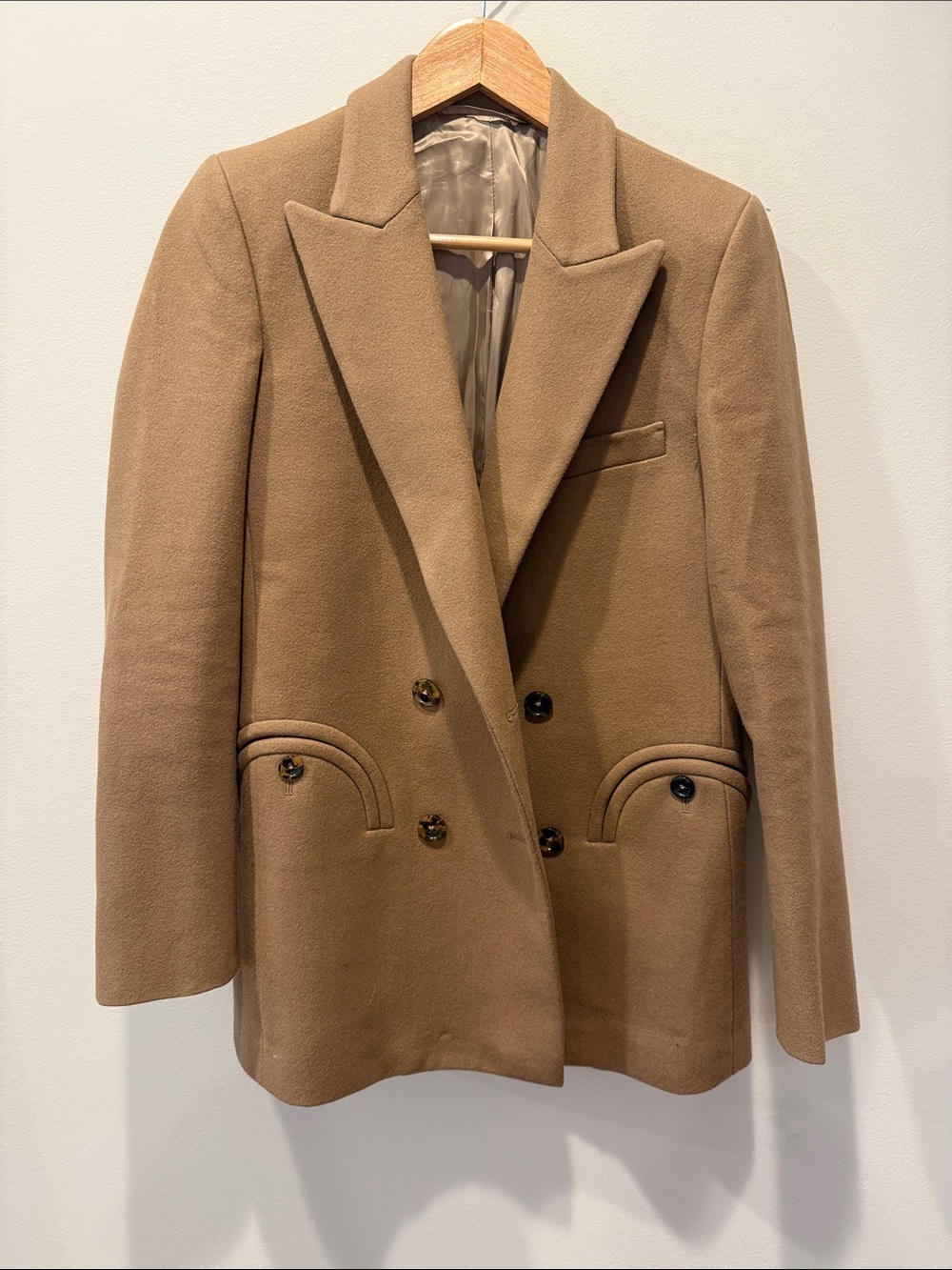 Blaze Milano Cholita Everyday Double Breasted Blazer Camel Designer Size 1